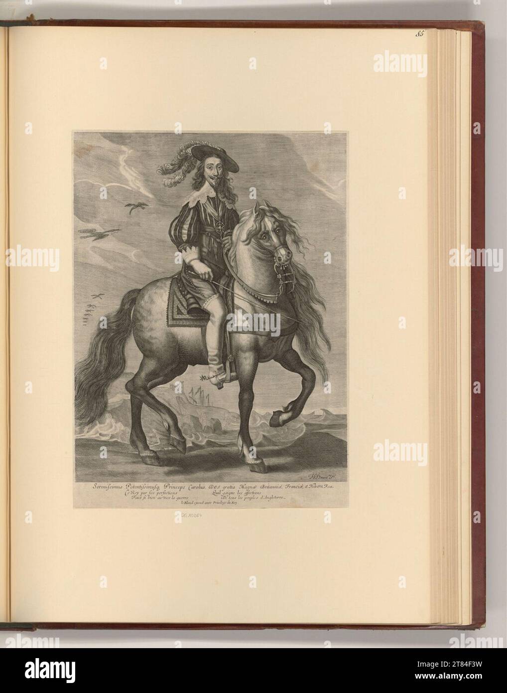 Jérôme David (Engraver) Reiter Porträt Karl I. von England. Kupferstich 1620-1666 , 1620/1666 Stockfoto