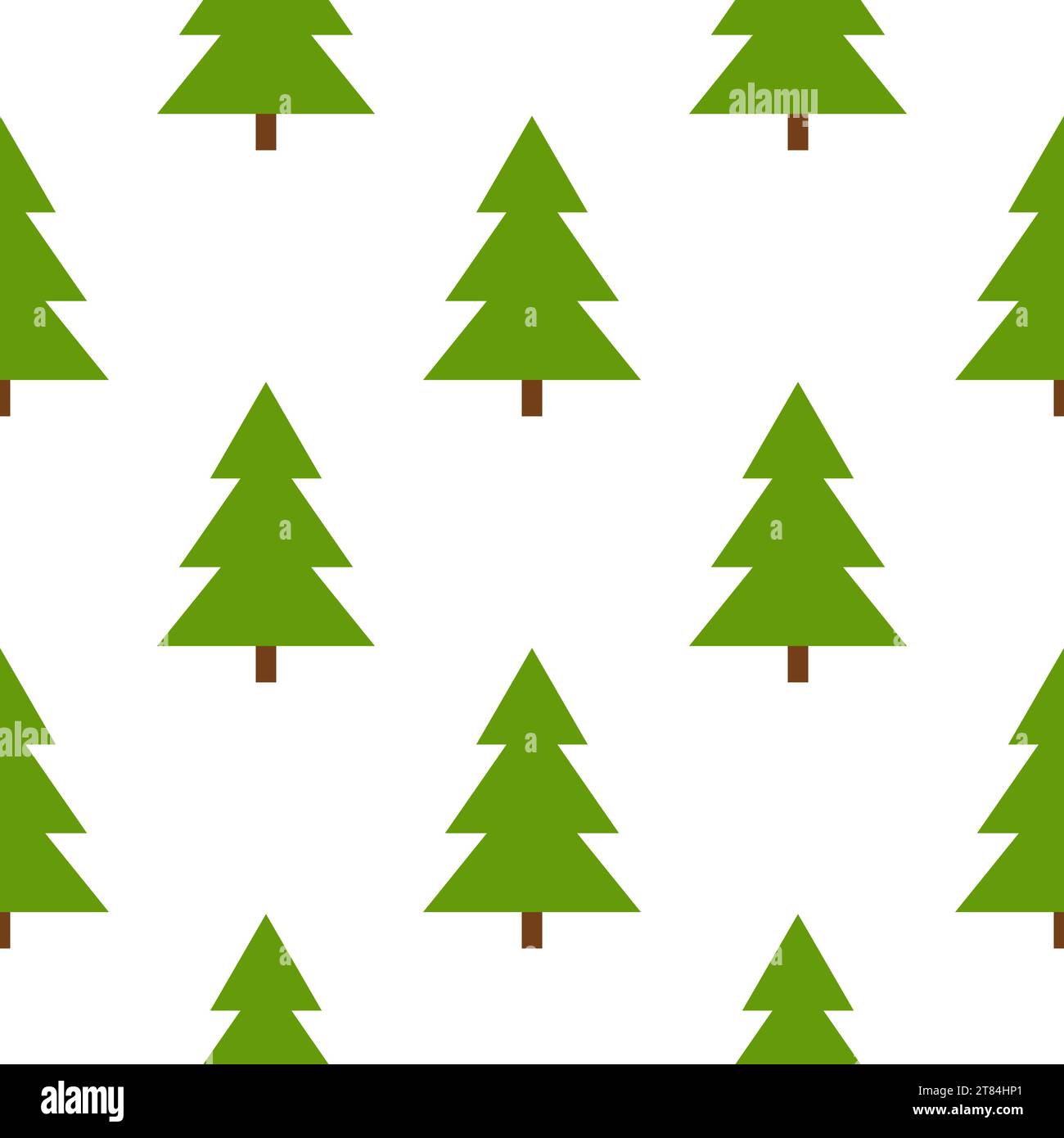 Nahtlose Mustervorlage von Kiefer, Nadelbaum, immergrünen Bäumen. Hintergrund mit Tannen. Flacher Cartoon-Style. Symbol für Weihnachten und Neujahr. Stock Vektor