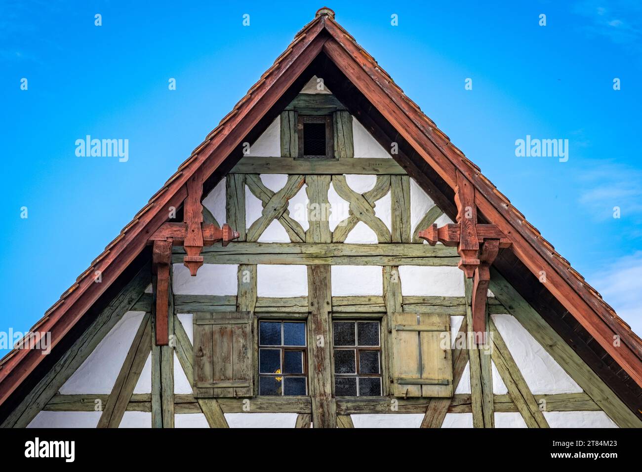 Fachwerkhaus in einem Bauerndorf in Deutschland Stockfoto