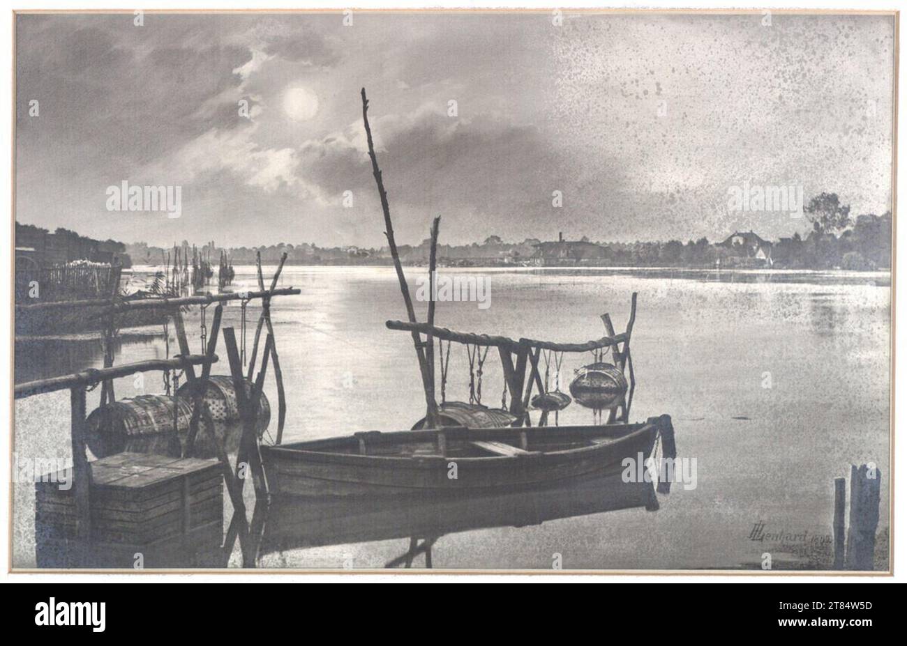 Hans Lenhard Boot am See. Edle Drucke 1892 , 1892 Stockfoto