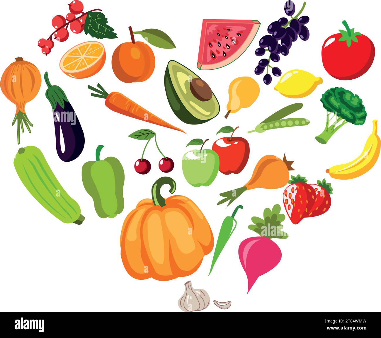 Gesundes Bio-Obst und Gemüse Stock Vektor