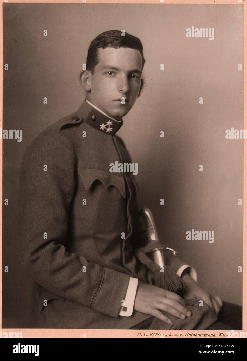 Hermann Clemens Kosel Alfred Grabner. Platinotyp, Foto auf zwei Bestellungen (Papier und Pappe) 14.6.1917 , 14. Juni 1917 Stockfoto