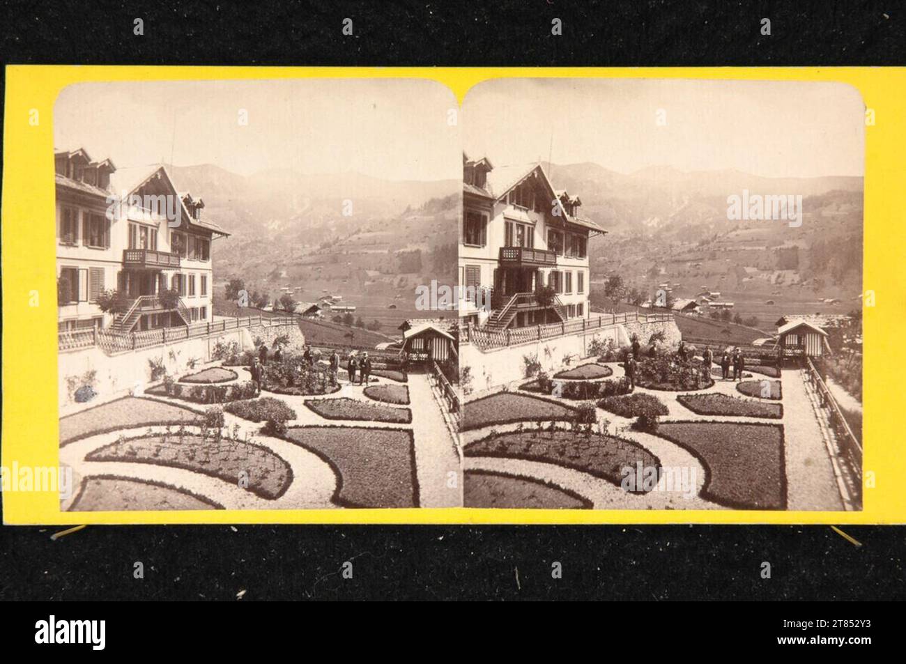 Anonym Hotel Lenkerhof in Lenk im Simmental. Albuminpapier, auf der Box / Stereoformat vor 1878 Stockfoto
