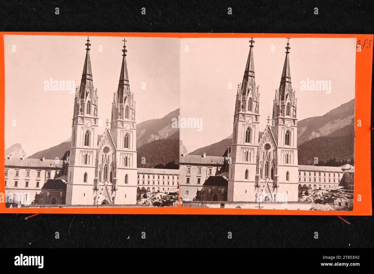 Johann Baptist reiner Kirche von Admont. Albuminpapier, auf der Box / Stereoformat 1862-1880 , 1862/1880 Stockfoto