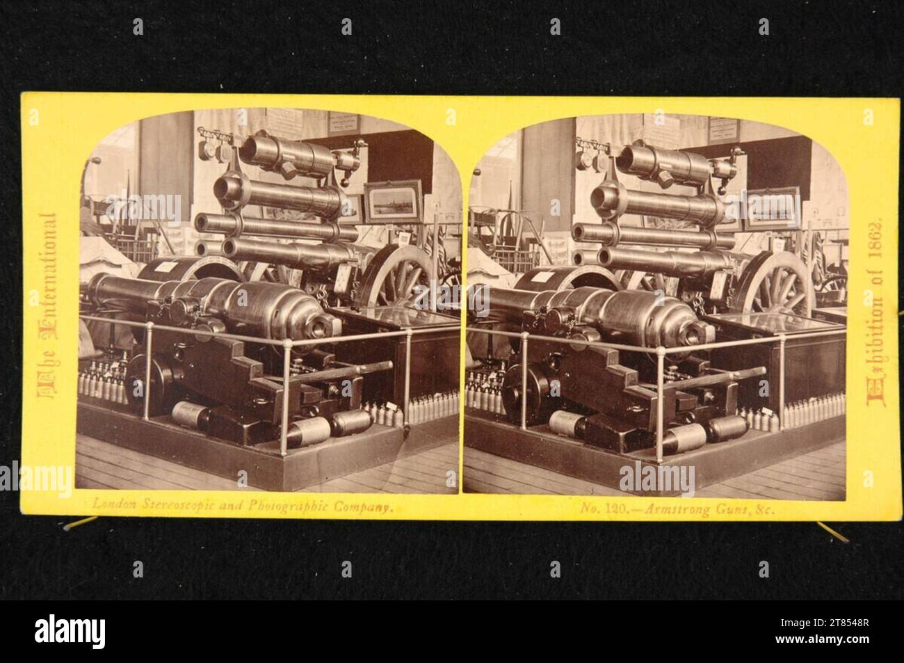 Die London Stereoscopic & Photographic Company World Ausstellung London 1862: (Sir William) Armstrong Guns. Albuminpapier, auf der Box / Stereoformat 1862 , 1862 Stockfoto