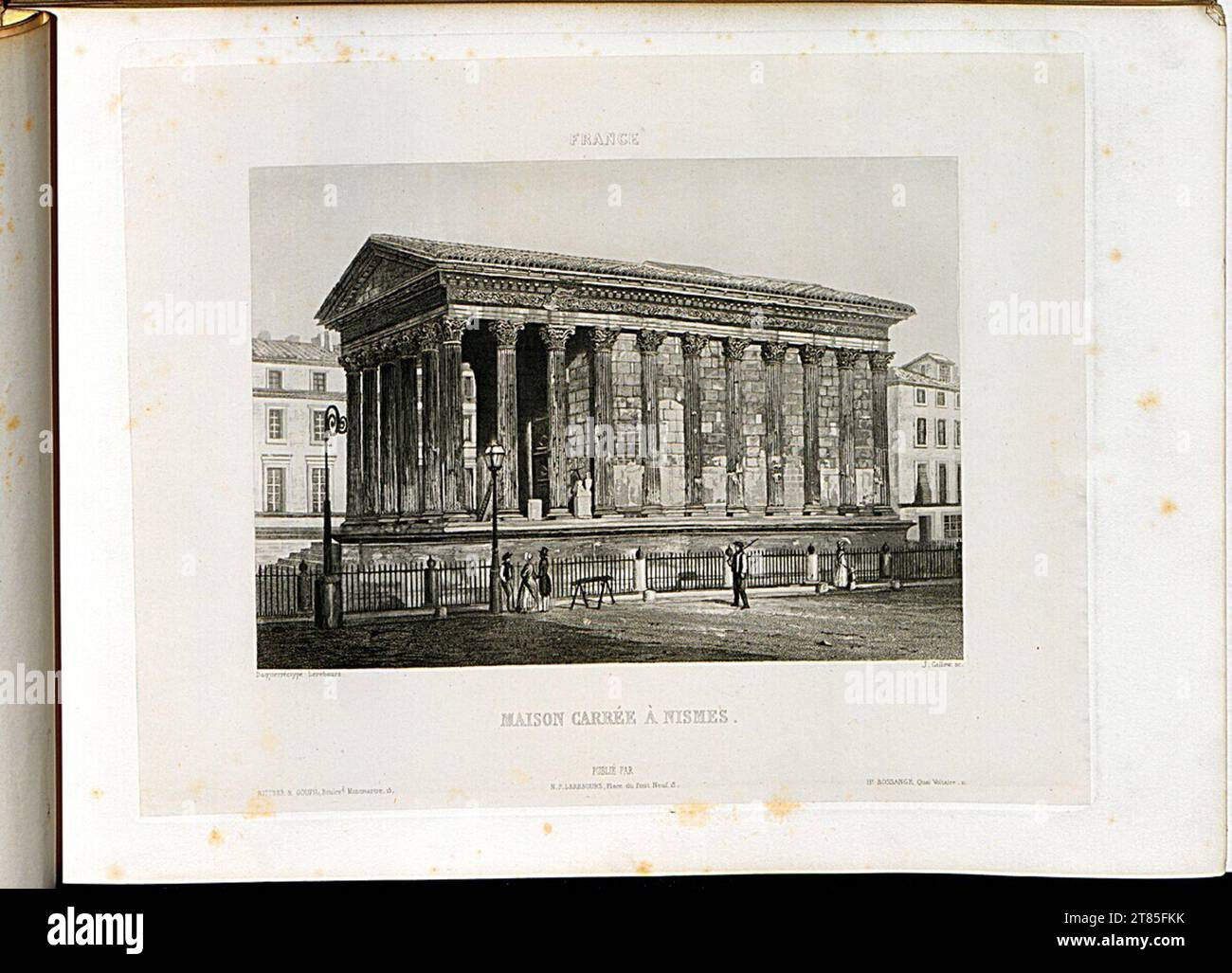 Noël-Marie Paymal Lerebours Square House in Nîmes. Aquatinta, auf der Box 1842, 1842 Stockfoto
