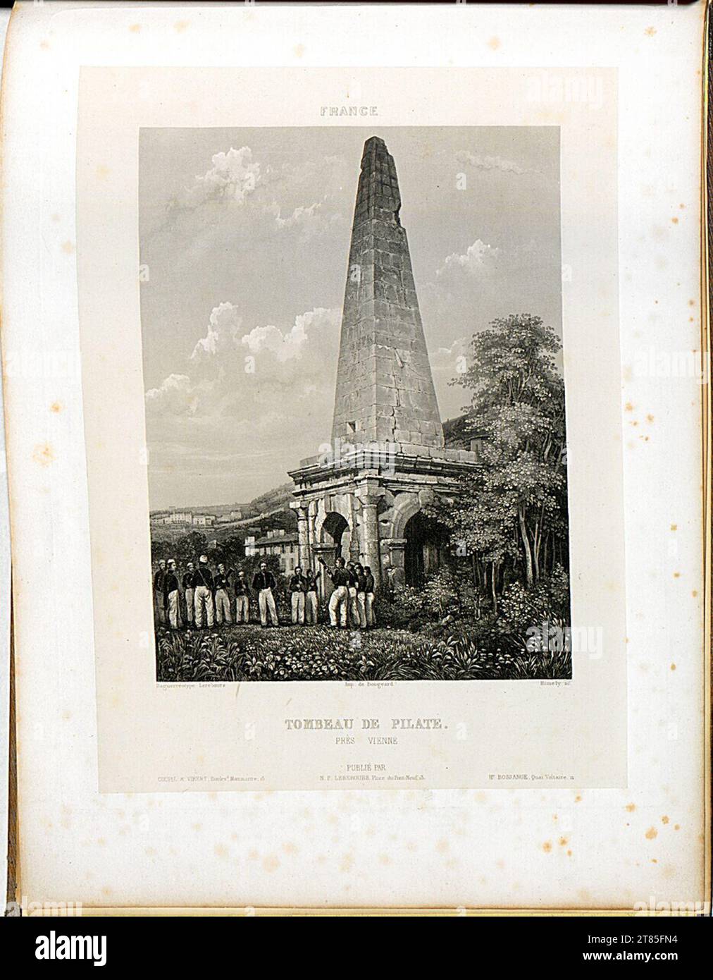 Noël-Marie Paymal Lerebours Grab des Pilatus bei Wien. Aquatinta, auf der Box 1842, 1842 Stockfoto