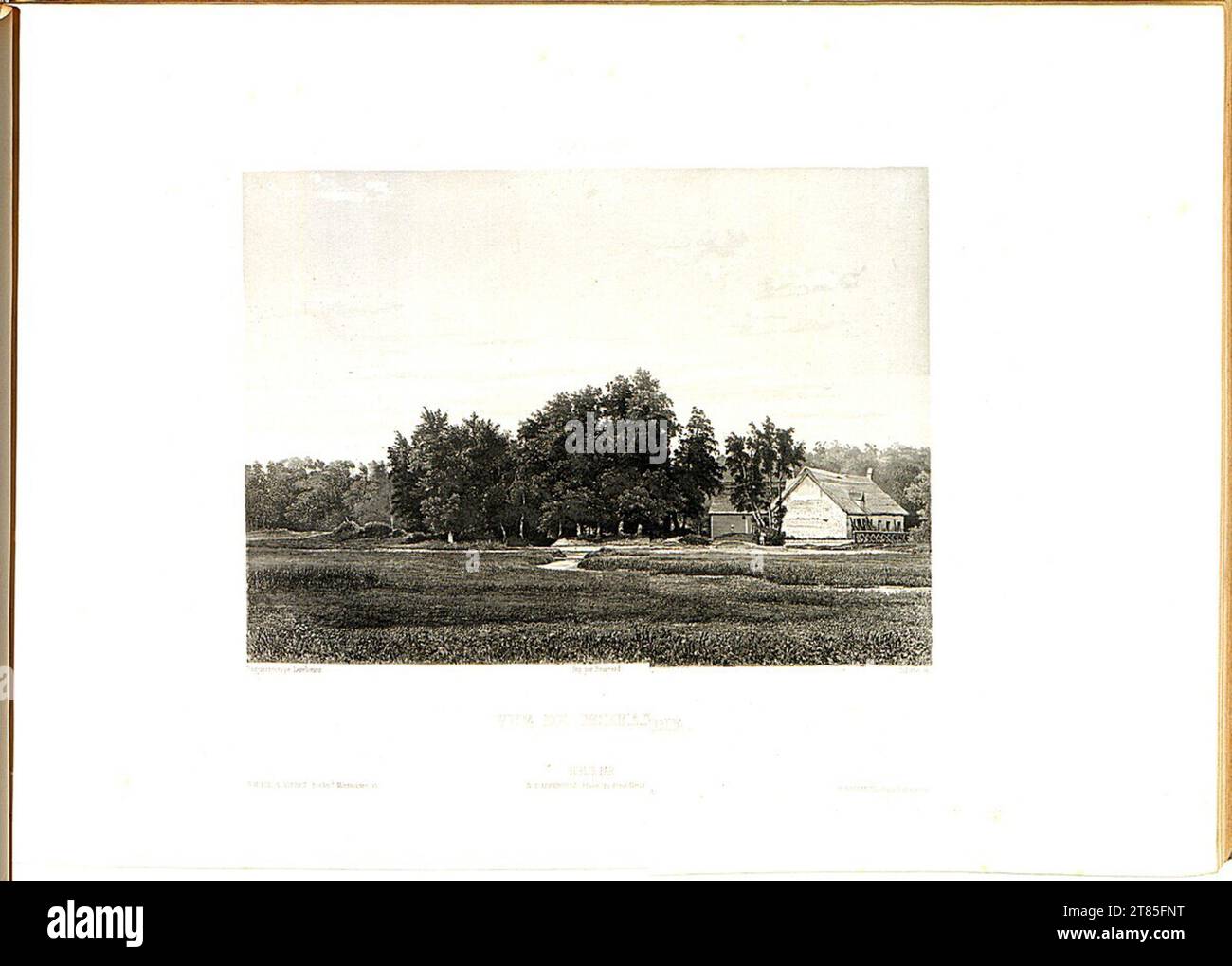 Noël-Marie Paymal Lerebours Blick auf die Normandie. Aquatinta, auf der Box 1842, 1842 Stockfoto