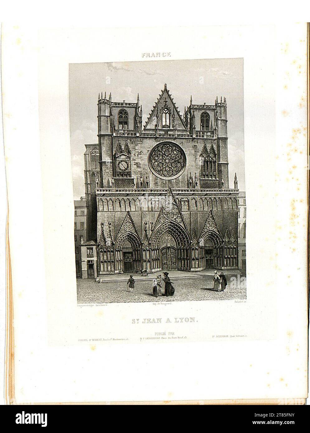 Noël-Marie Paymal Lerebours Saint John in Lyon. Aquatinta, auf der Box 1842, 1842 Stockfoto