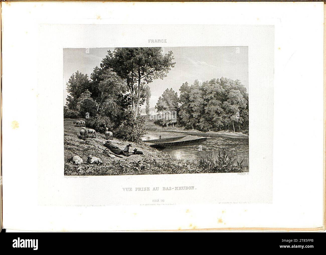 Noël-Marie Paymal Lerebours-Ansicht aufgenommen in Bas-Meudon. Aquatinta, auf der Box 1842, 1842 Stockfoto