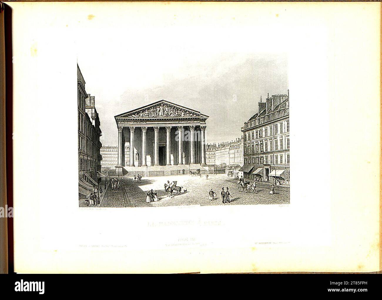 Noël-Marie Paymal Lerebours La Madeleine in Paris. Aquatinta, auf der Box 1842, 1842 Stockfoto