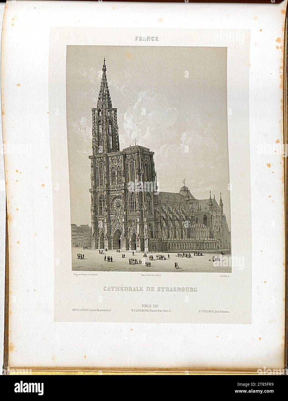 Noël-Marie Paymal Lerebours Straßburger Kathedrale. Lithographie, auf der Box 1842, 1842 Stockfoto