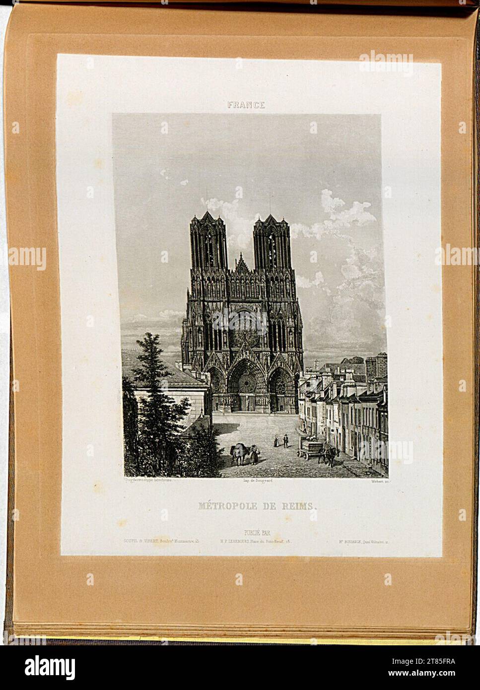 Noël-Marie Paymal Lerebours Reims. Aquatinta, auf der Box 1842, 1842 Stockfoto