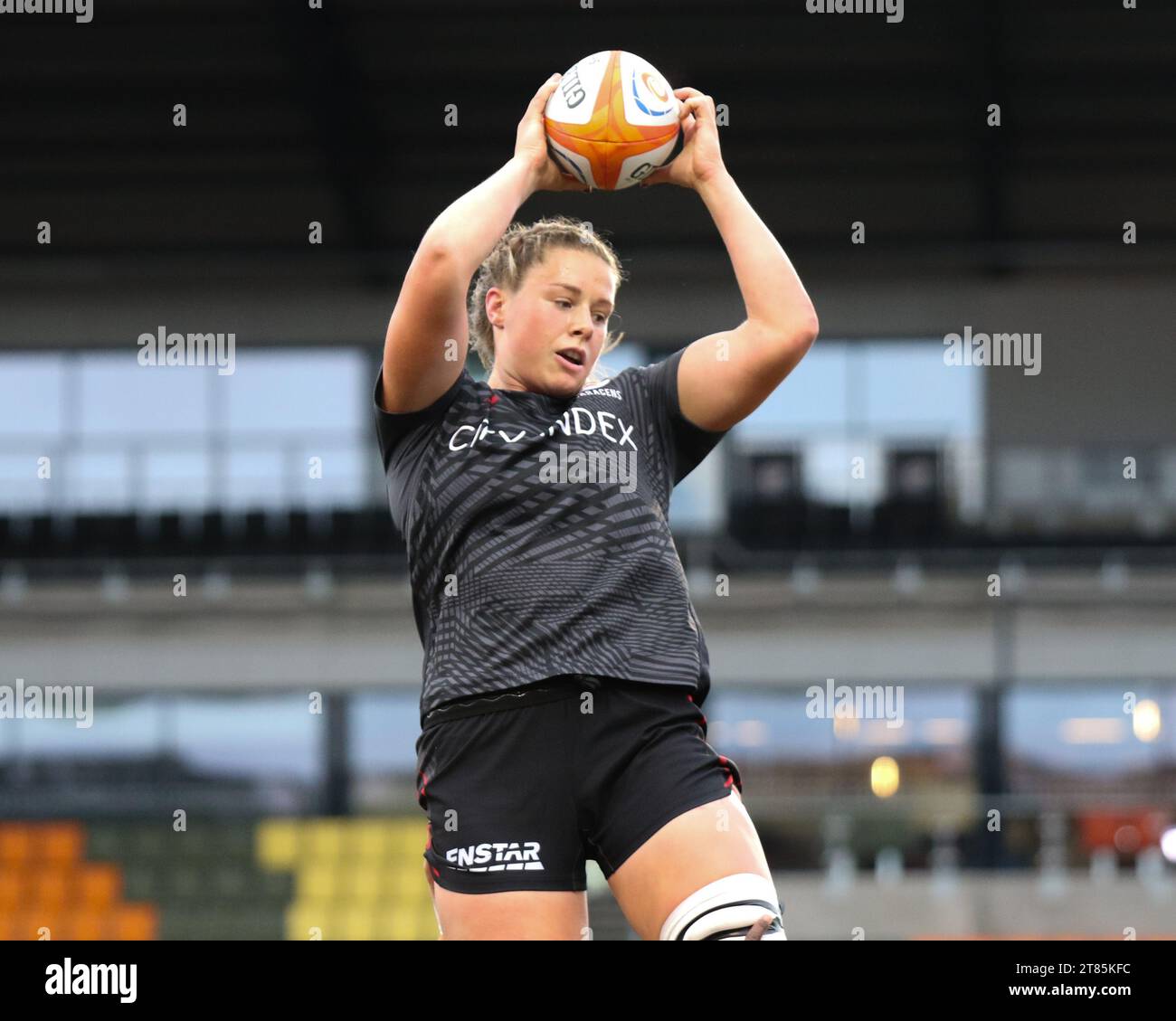 LONDON, Großbritannien – 18. NOVEMBER 2023: Sophie de Goede während eines Premiership Women's Rugby Encounter zwischen Saracens und Loughborough Lightning in StoneX Stad Stockfoto