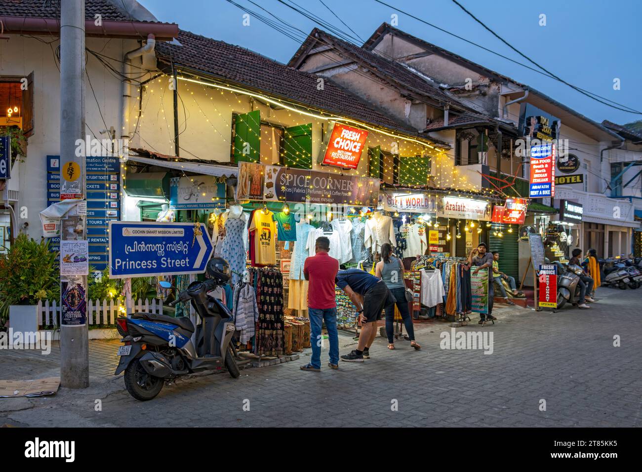 Princess Street, Fort Kochi, Cochin, Kerala, Indien Stockfoto