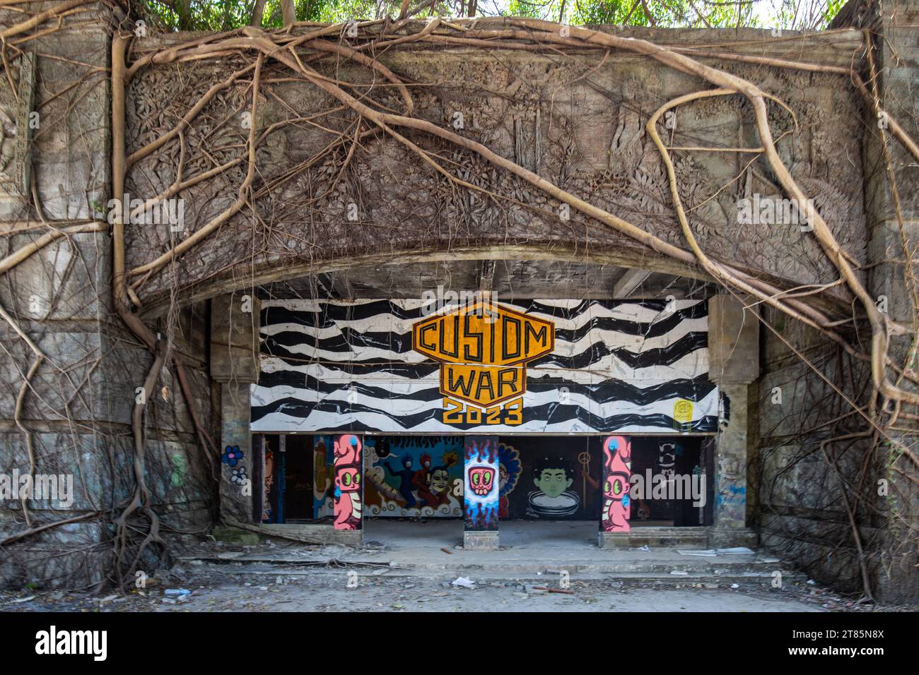 Pura Melanting Jambe Pule Padang Galak, Tempel am Ort des Taman Festival Bali, Padang Galak, ein verlorener Ort in Bali, Indonesien. Ein ehemaliges Wasser Stockfoto