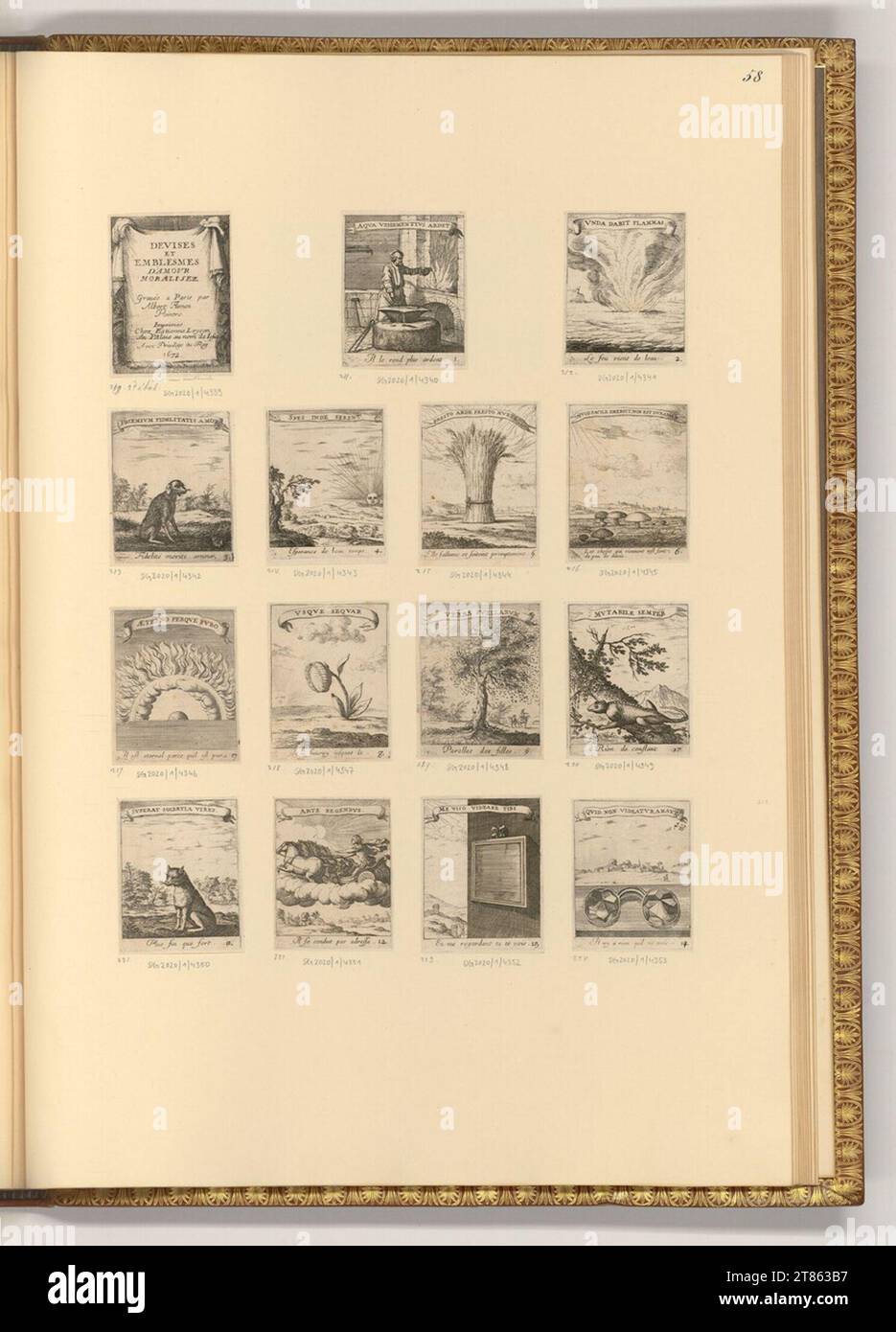 Albert Flamen (Gravierer) Titelblatt, Embleme. Ätzen 1672 , 1672 Stockfoto