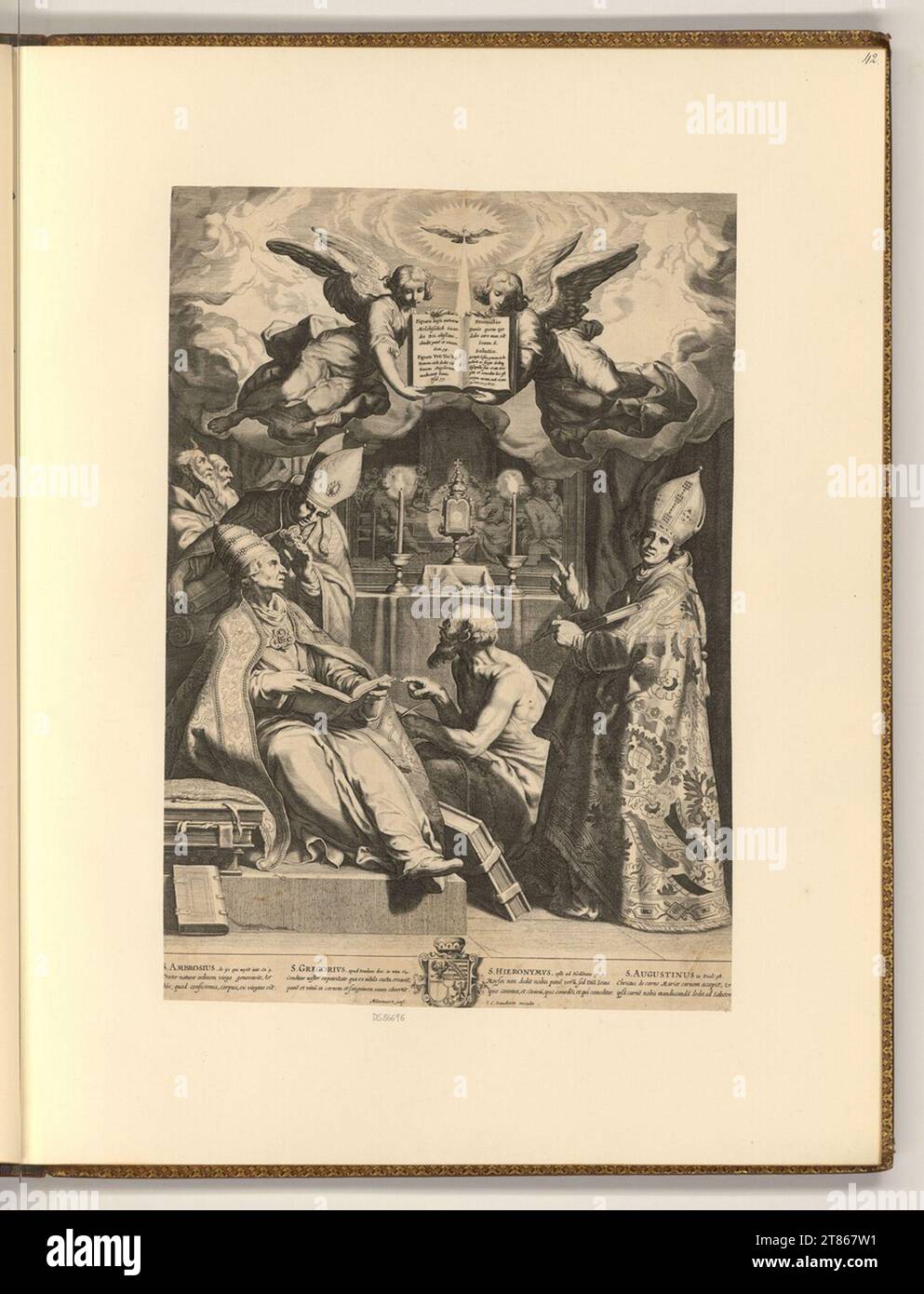 Cornelis Danckerts I. die vier lateinischen Kirchenväter. Kupferstich 1620-1656 , 1620/1656 Stockfoto