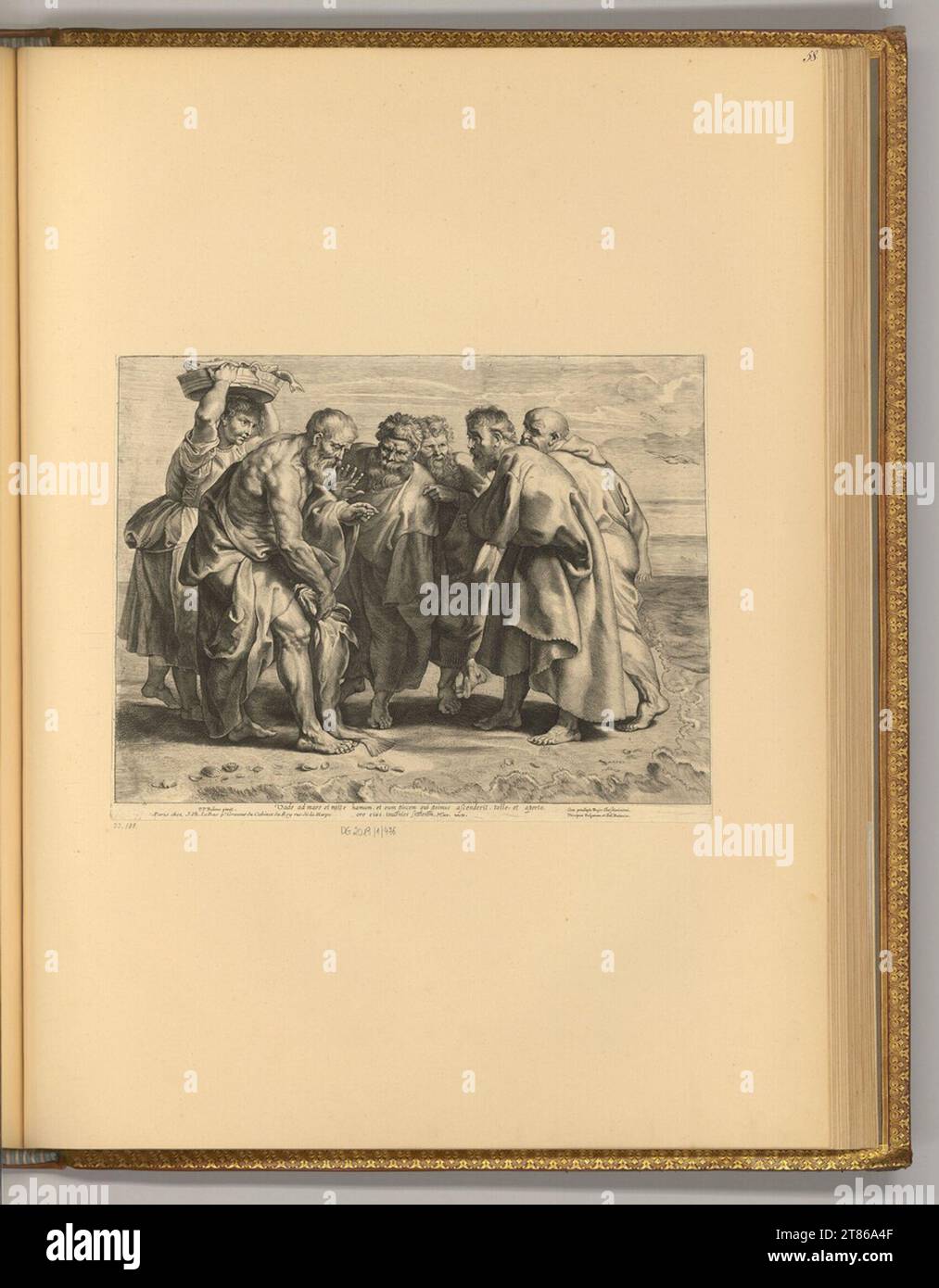 Jacques-Philippe Le Bas aus der Tempelsteuer (Matthäus-Evangelium, Kapitel 17, 27). Kupferstich 1707-1783 , 1707/1783 Stockfoto