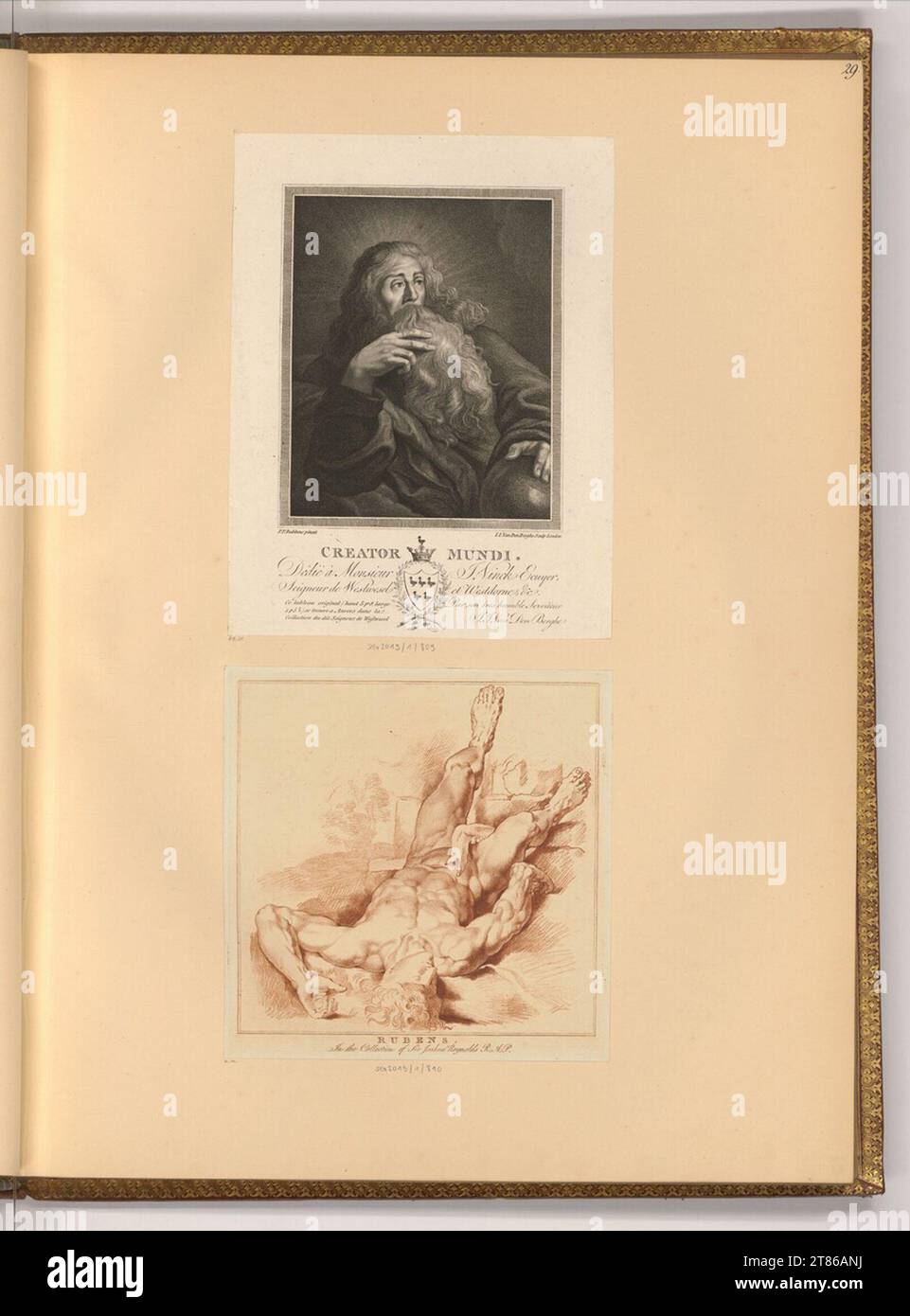 Ignatius Joseph van den Berghe, Schöpfer der Welt; Abel. Ätzen, Punkt tierweise, Kreide 1750-1824, 1750/1824 Stockfoto