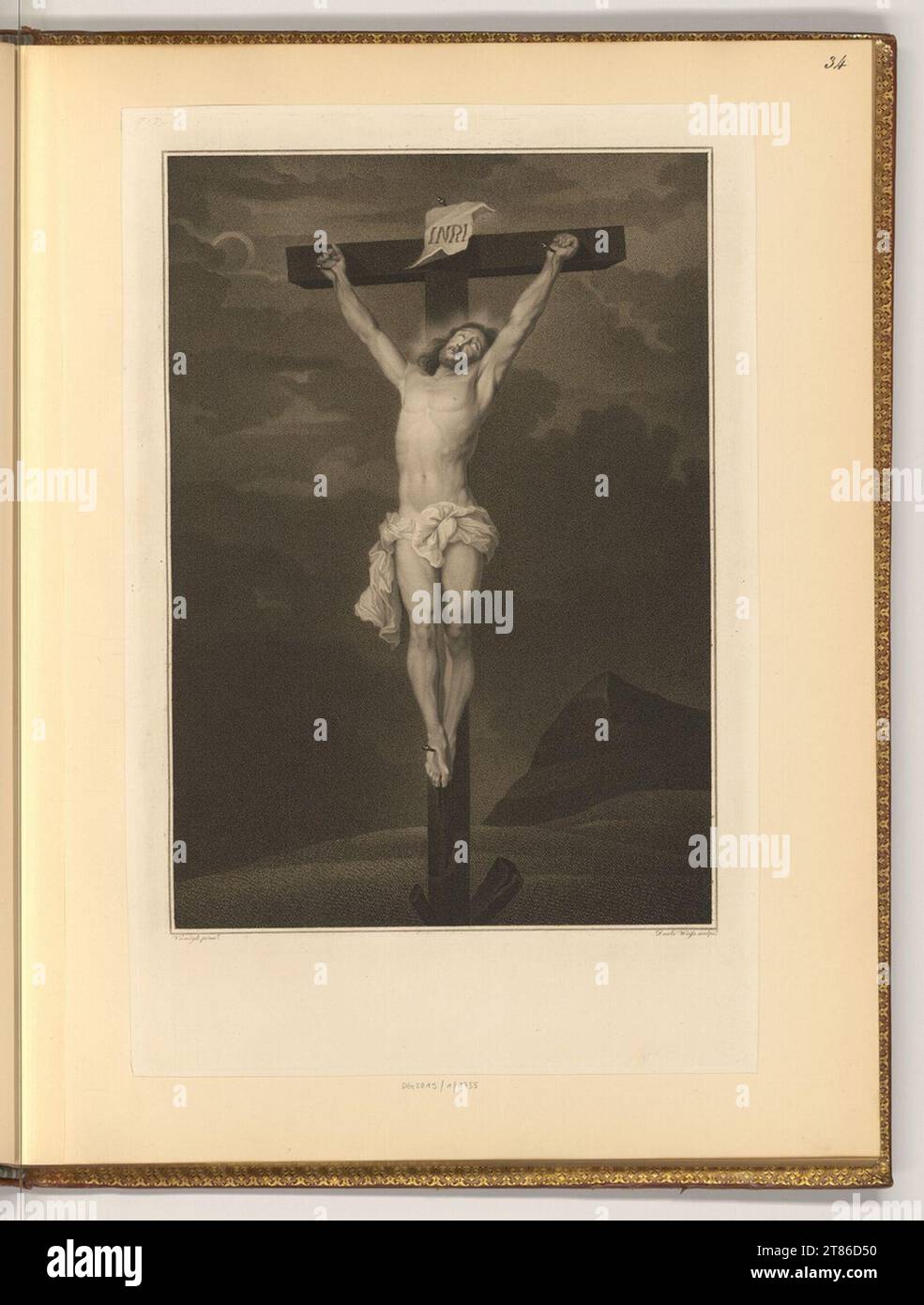 David Weiss (Gravierer) Christus am Kreuz. Ätzung, Interpunktionsart 1795-1846 , 1795/1846 Stockfoto