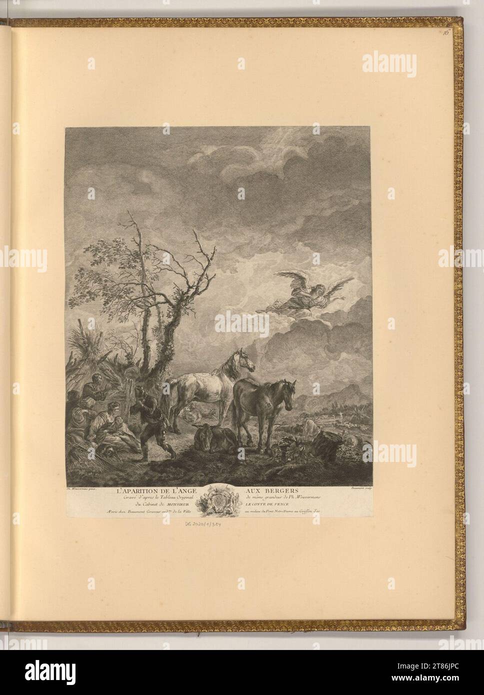 Pierre Francois Beaumont (Engraver) Ankündigung an die Hirten. Ätzen 1735-1769 , 1735/1769 Stockfoto