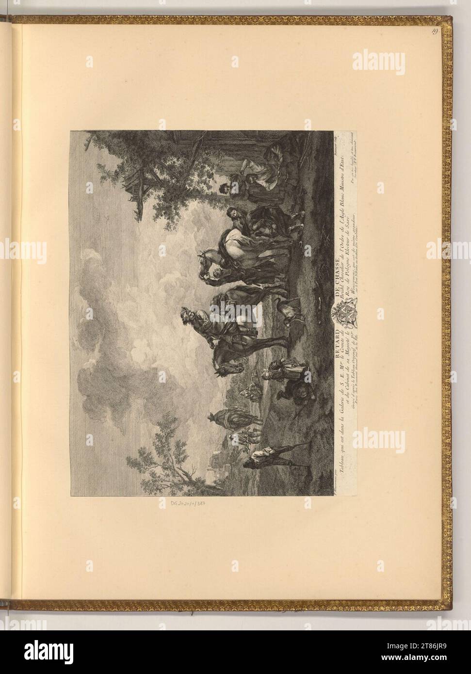 Pierre Francois Beaumont (Engraver) Heim von der Jagd. Ätzen 1735-1769 , 1735/1769 Stockfoto