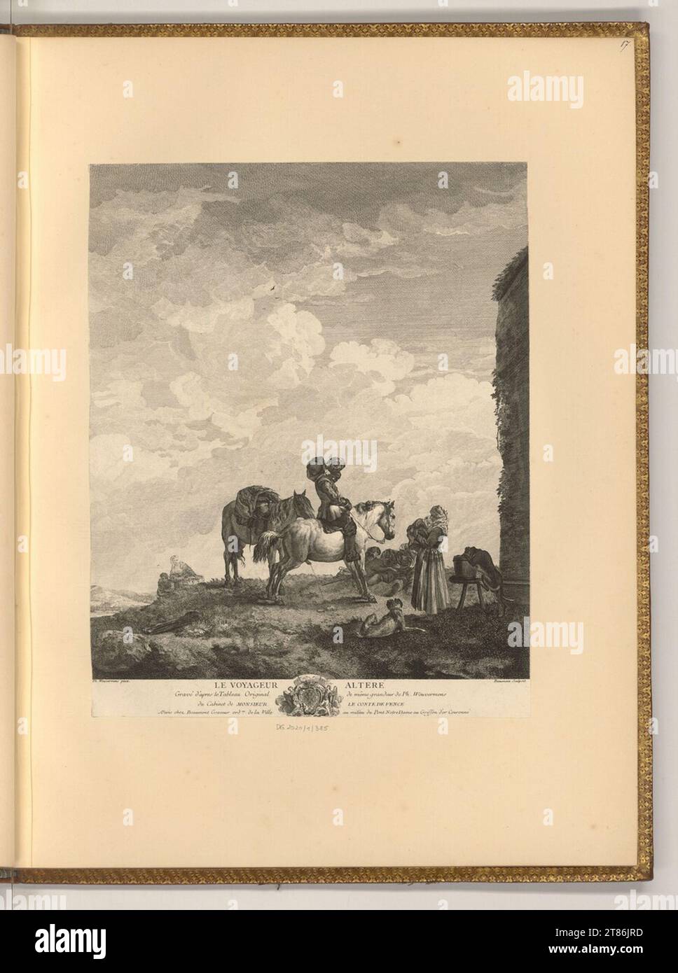 Pierre Francois Beaumont (Gravierer) die Reisenden. Ätzen 1735-1769 , 1735/1769 Stockfoto
