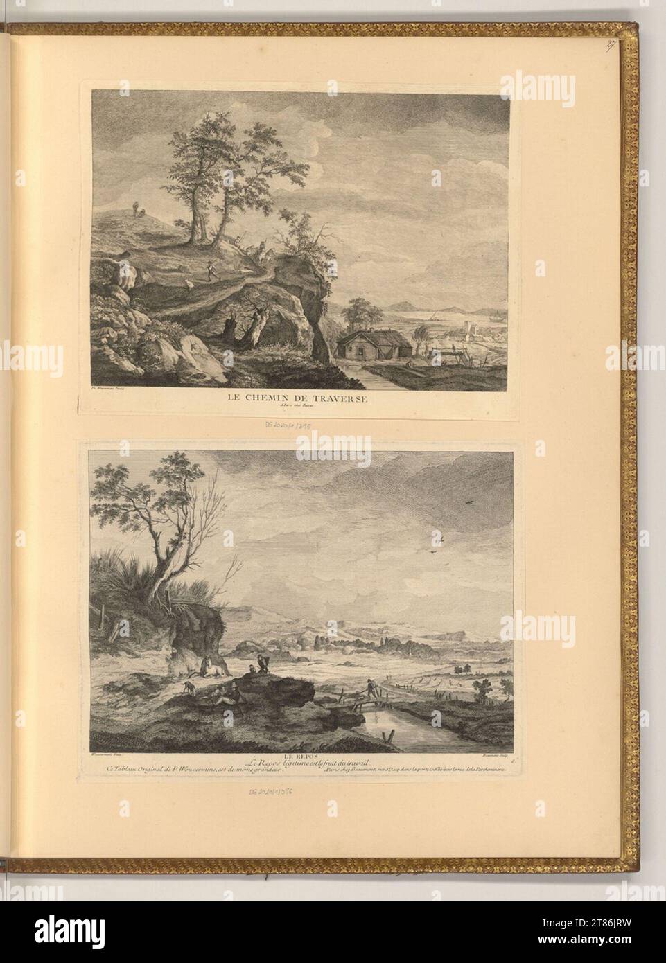 Pierre Francois Beaumont (Gravierer) Landschaften. Ätzen 1740-1769 , 1740/1769 Stockfoto
