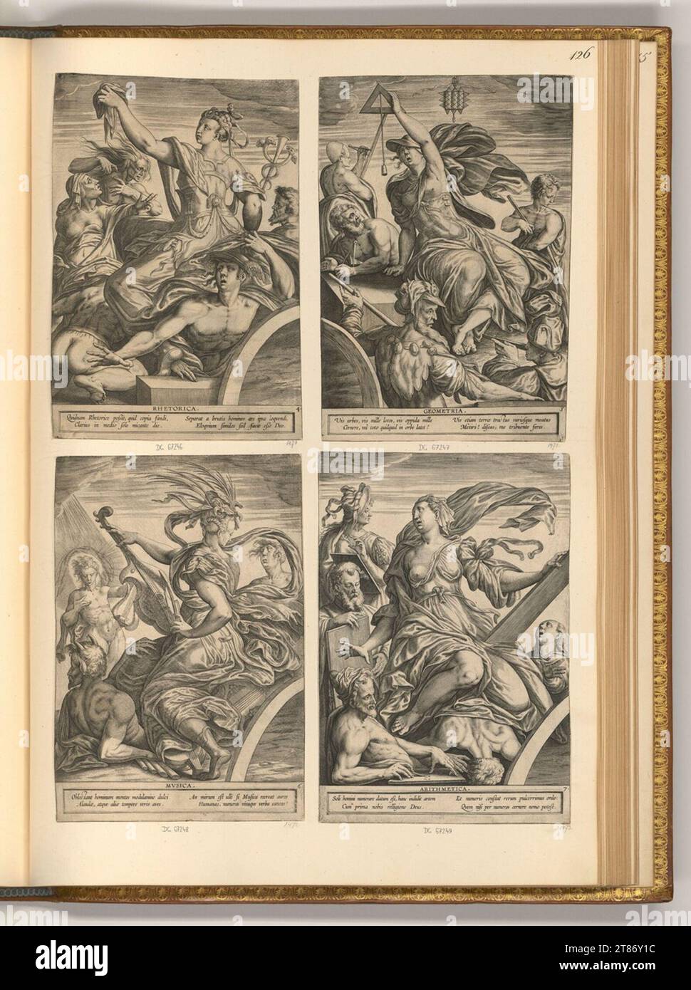 Antonie Wierix II (Gravierer) die sieben freien Künste. Kupferstich 1575-1591 , 1575/1591 Stockfoto
