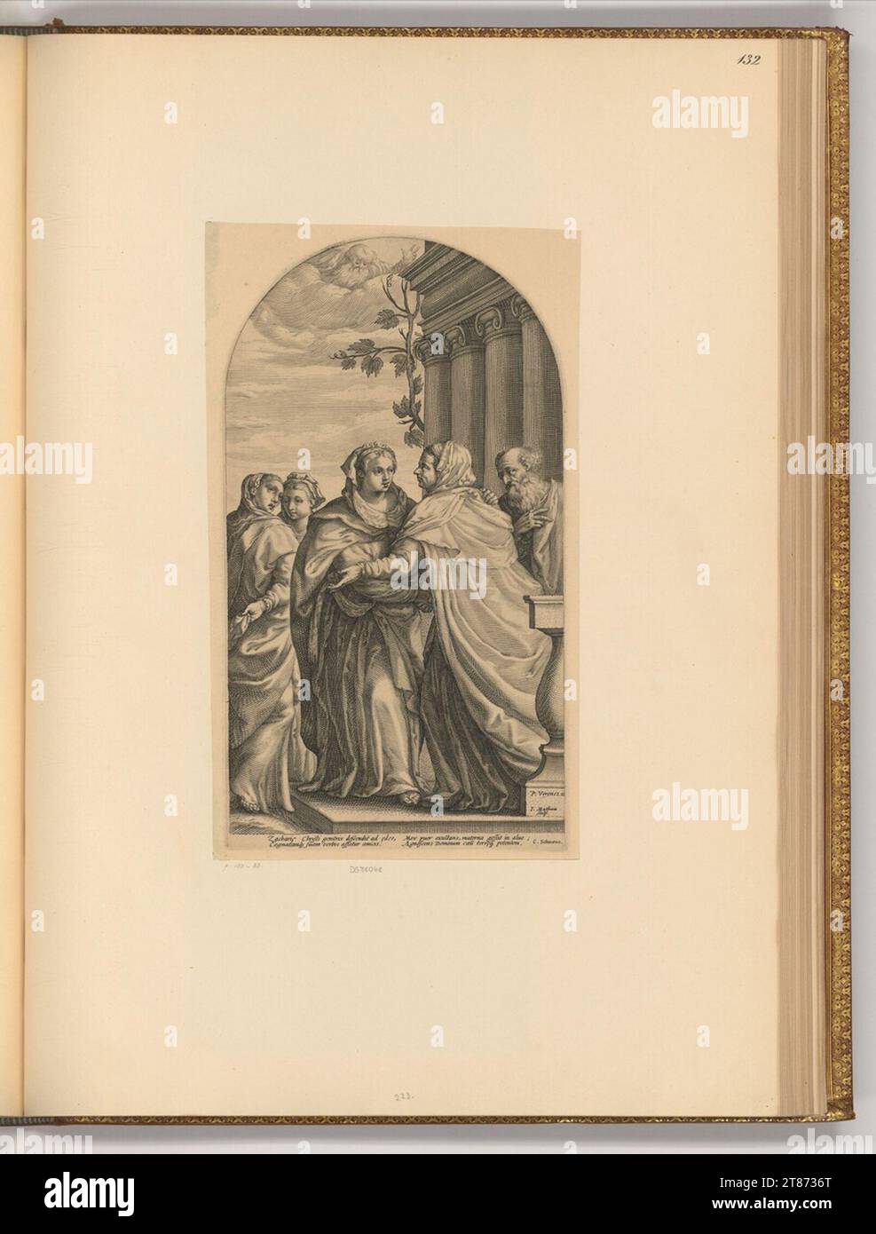 Jacob Matham (Gravierer) Besuch Mariens. Kupferstich um 1594 Stockfoto
