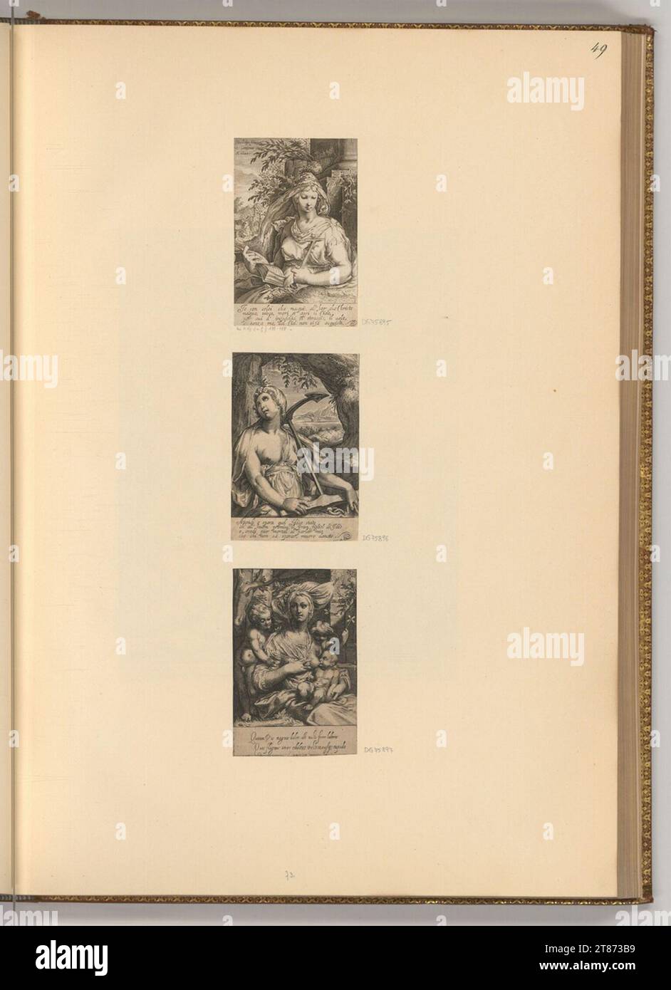 Hendrick Goltzius die sieben Tugenden. Kupferstich um 1622 Stockfoto