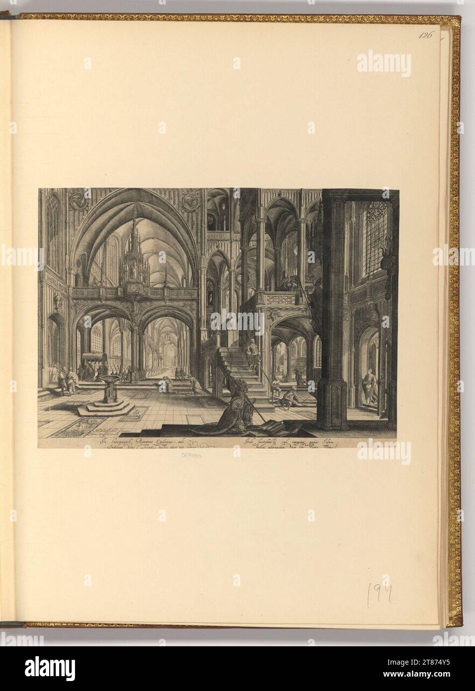 Jan van Londerseel (Gravierer) im Inneren der Lateranbasilika. Kupferstich 1590-1624 , 1590/1624 Stockfoto