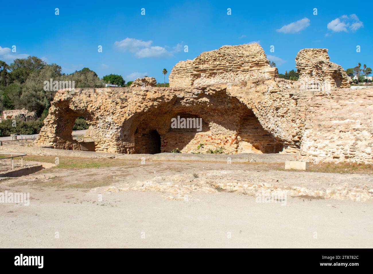 Ruinen der antiken Stadt Karthago in der Nähe von Tunis, Tunesien. Archäologische Stätte, Nordafrika Stockfoto