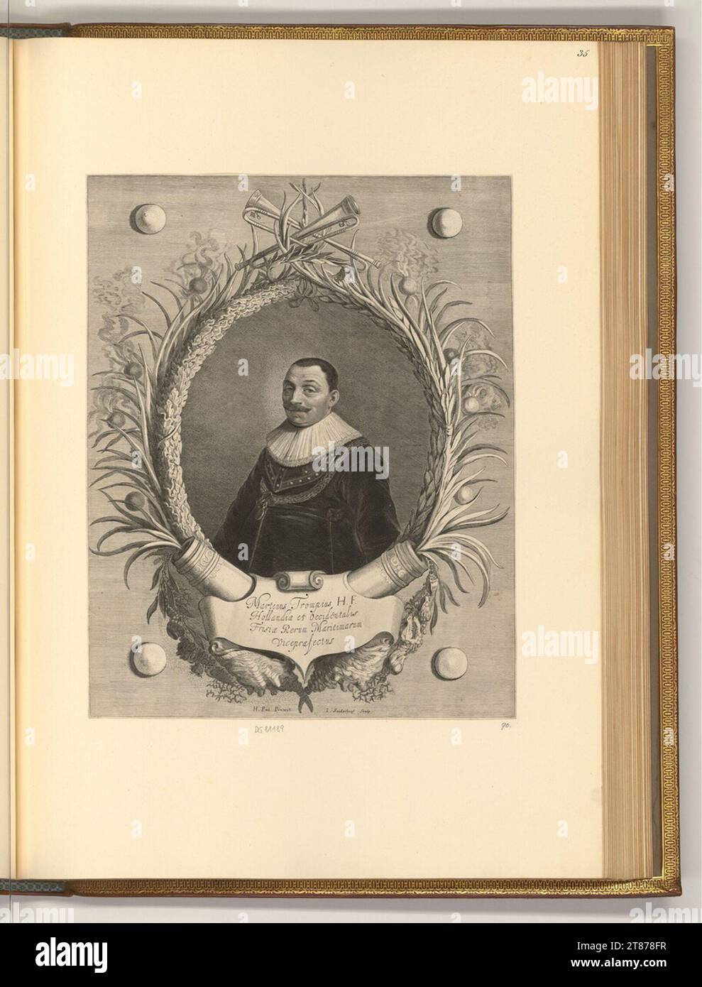 Jonas Suyderhoef (Engraver) PortRY MARRETHARPERTSZ. Admiral Trumpf. Kupferstich 1627-1686 , 1627/1686 Stockfoto
