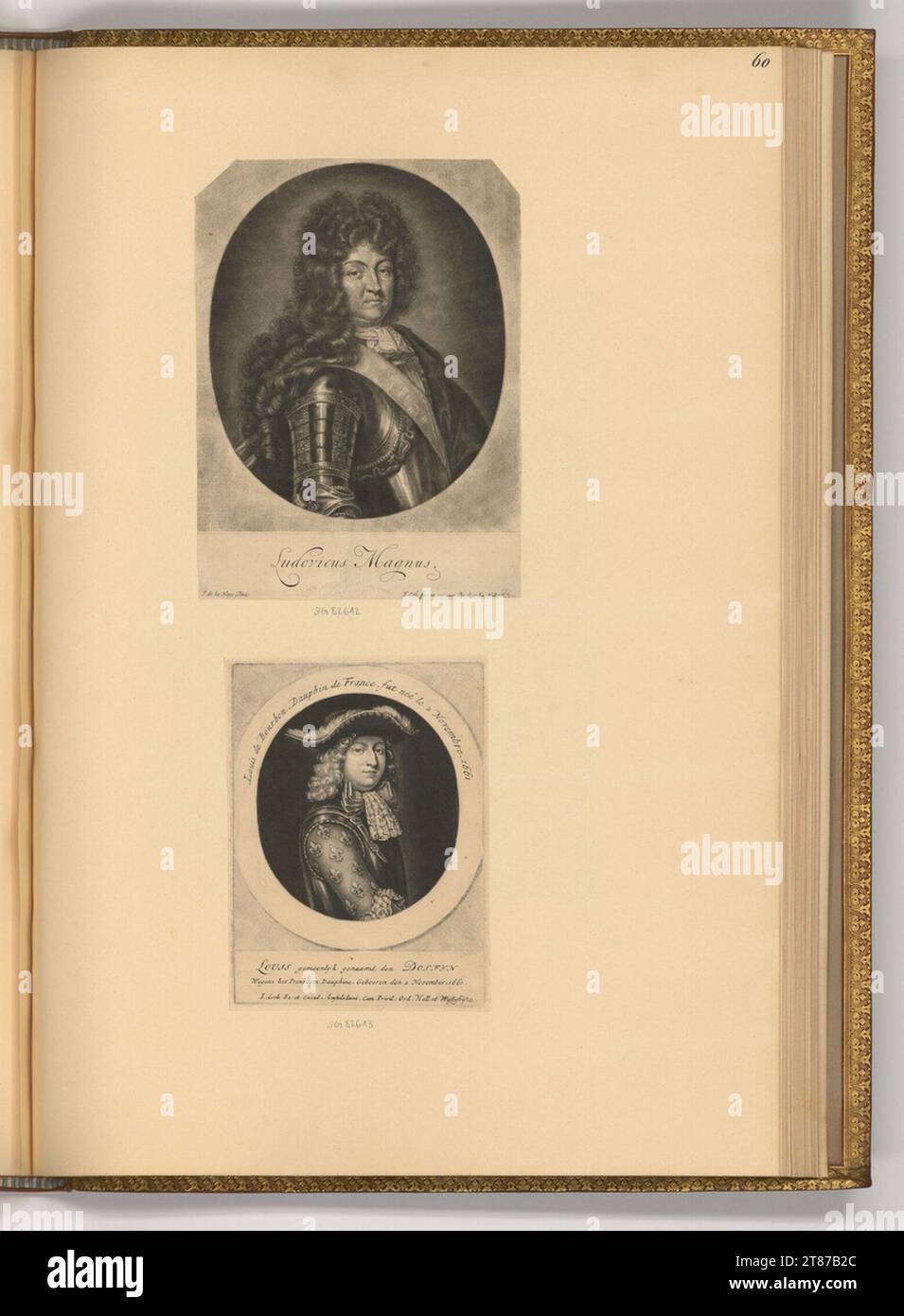 Jacob Gole (Engraver) Porträt König Ludwig XIV. Von Frankreich; Ludwig, Dauphin von Frankreich. Skifahren 1680-1724 , 1680/1724 Stockfoto