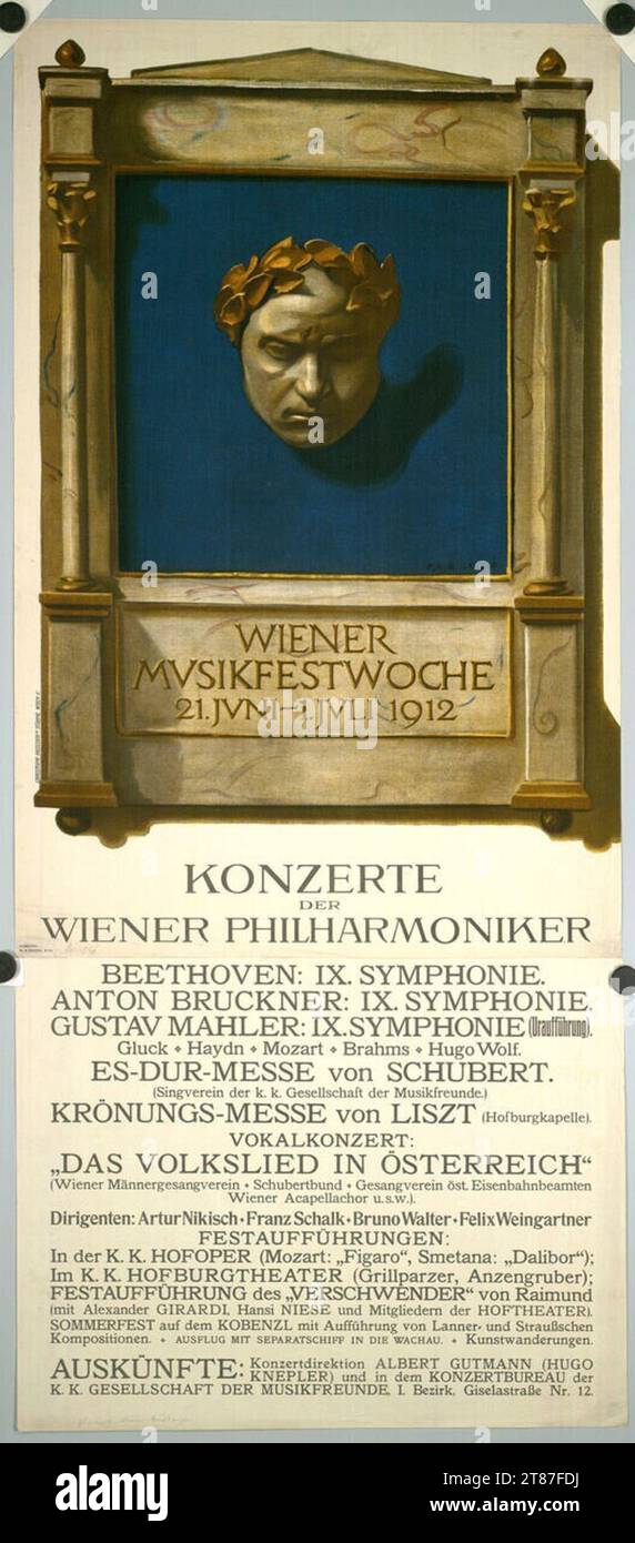 Philip Alexius de László Wiener Musikfestwochen 21. Juni - 1. Juli 1912; Konzerte der Wiener Philharmoniker. Farbe um 1910 Stockfoto
