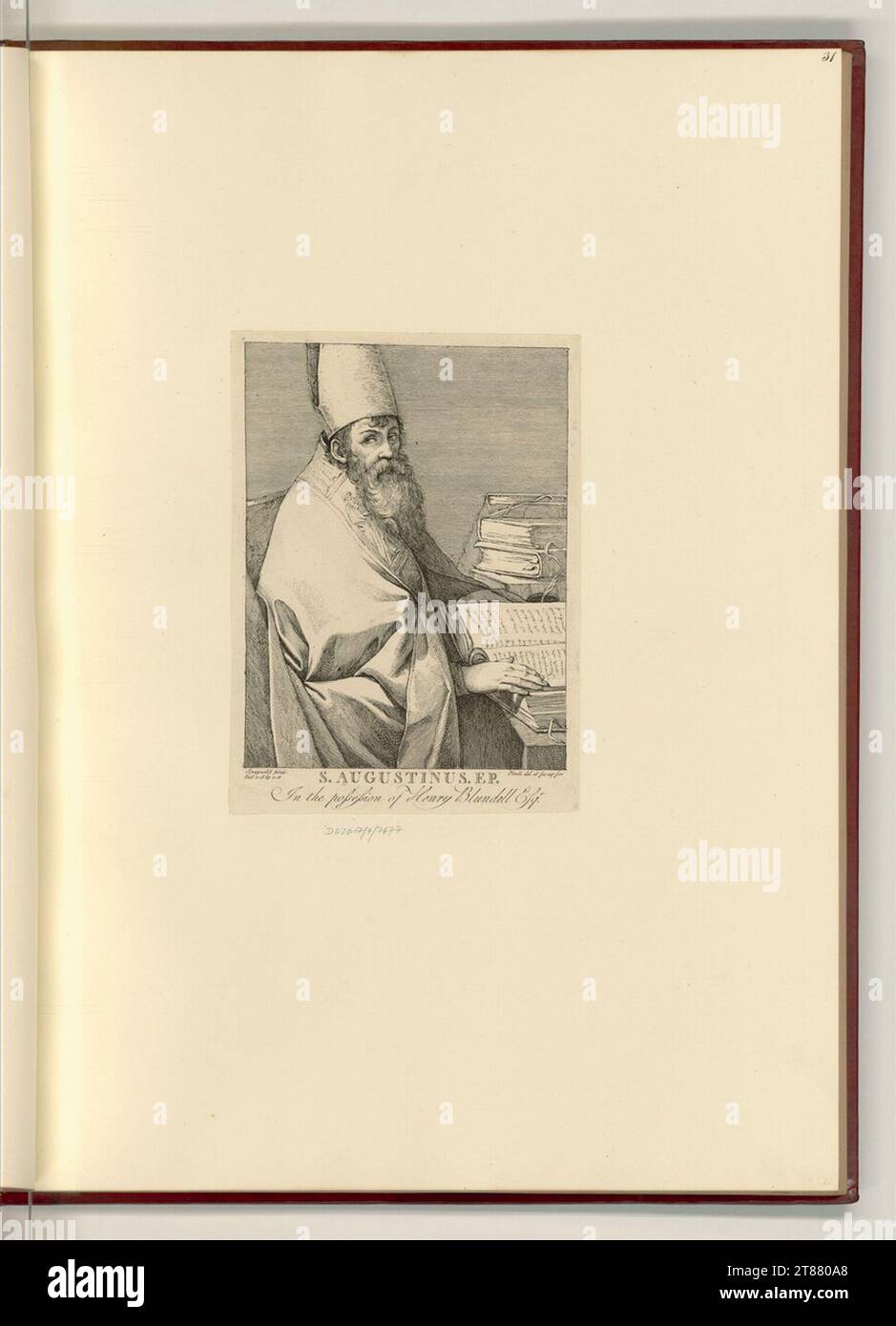 Tommaso Piroli (Graveur) St. Augustinus. Ätzen 1772-1824 , 1772/1824 Stockfoto