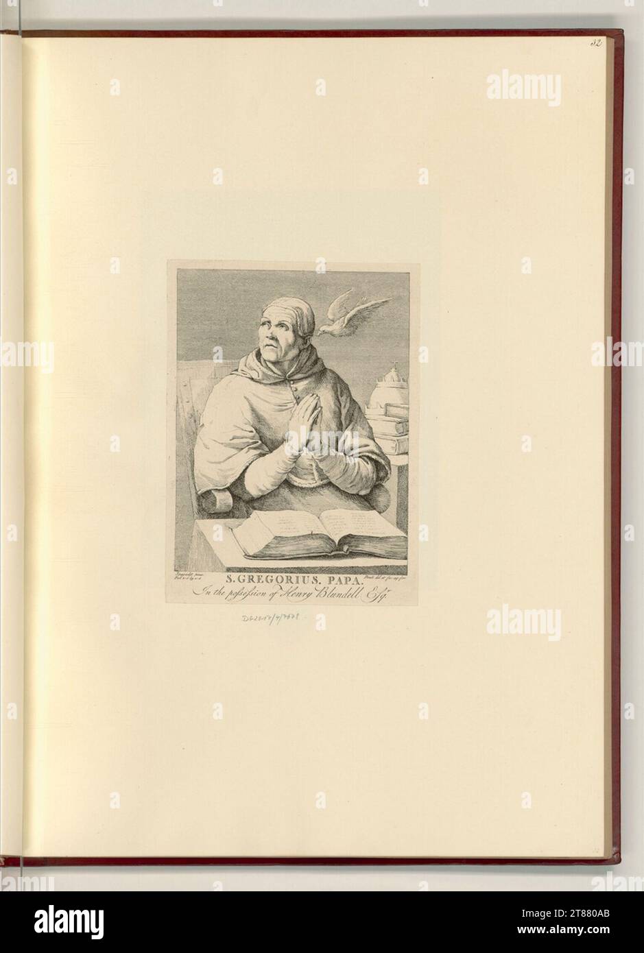 Tommaso Piroli (Gravierer) Hl. Gregorius. Ätzen 1772-1824 , 1772/1824 Stockfoto