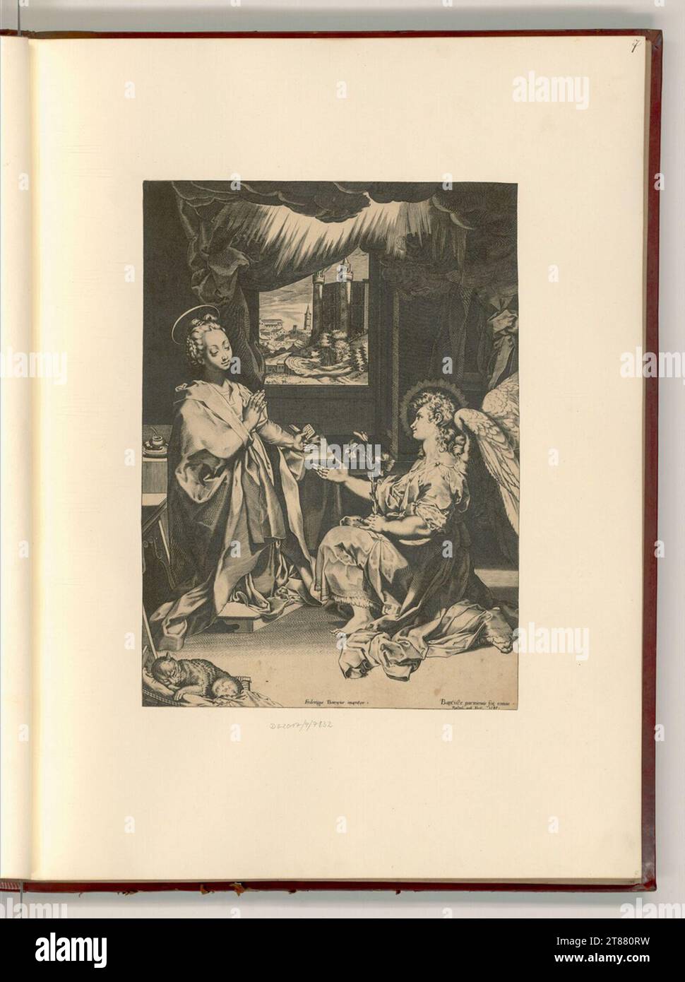 Raffaello Guidi (Gravierer) Ankündigung von Maria. Kupferstich 1588 , 1588 Stockfoto