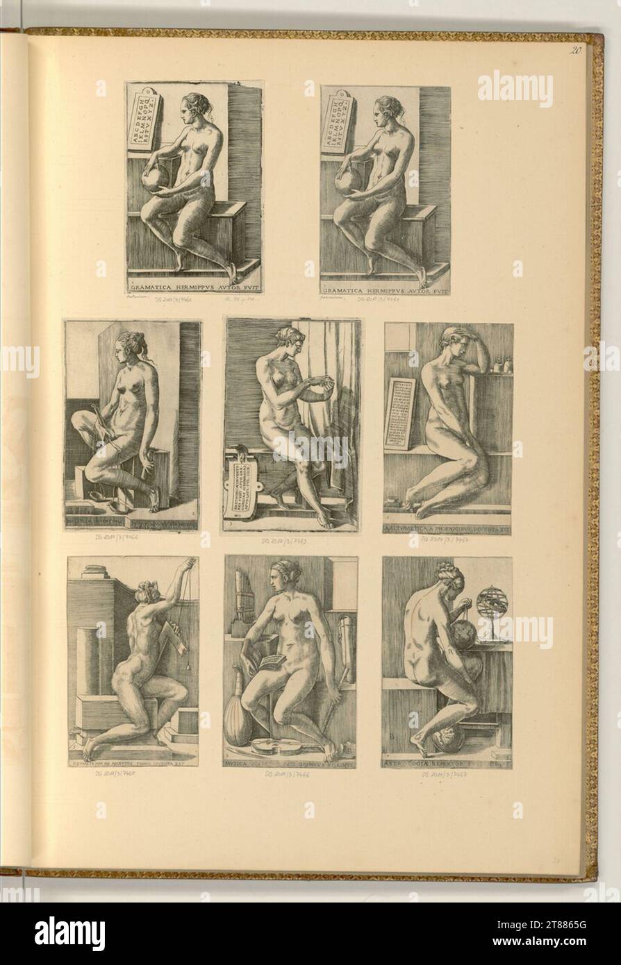 Monogrammist (unbestimmt) (unbestimmt) die sieben freien Künste. Kupferstich 1544 , 1544 Stockfoto
