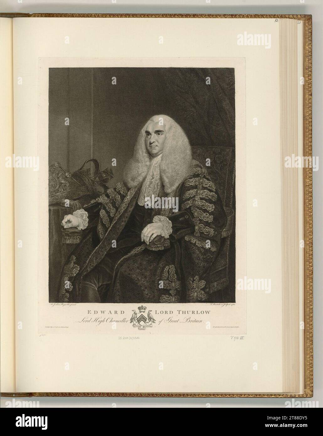 Francesco Bartolozzi (Gravierer) Edward Lord Thurlow. Spitztierart, Ätzung, Kupferstich 1782 , 1782 Stockfoto