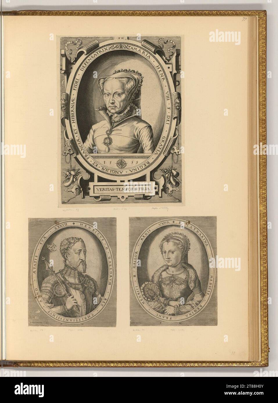 Frans Huys (Gravierer) Porträts. Kupferstich um 1555 Stockfoto