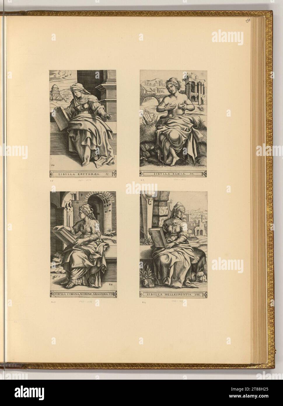 Frans Huys Four Sibyllen. Kupferstich 1522-1562 , 1522/1562 Stockfoto