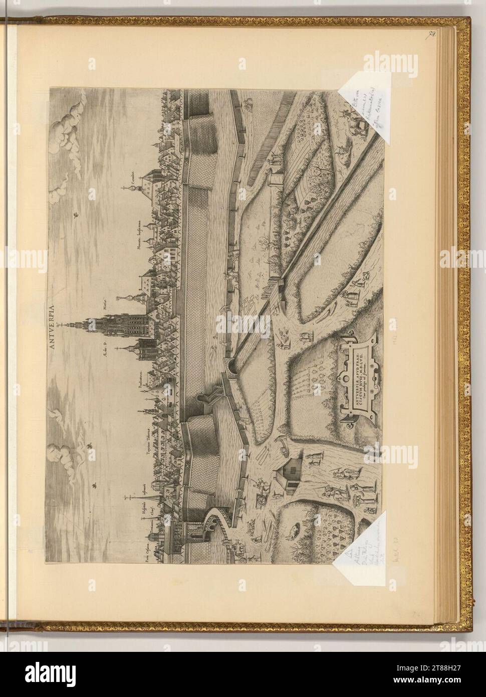 Frans Huys (Gravierer) Blick auf Antwerpen. Ätzen 1557 , 1557 Stockfoto