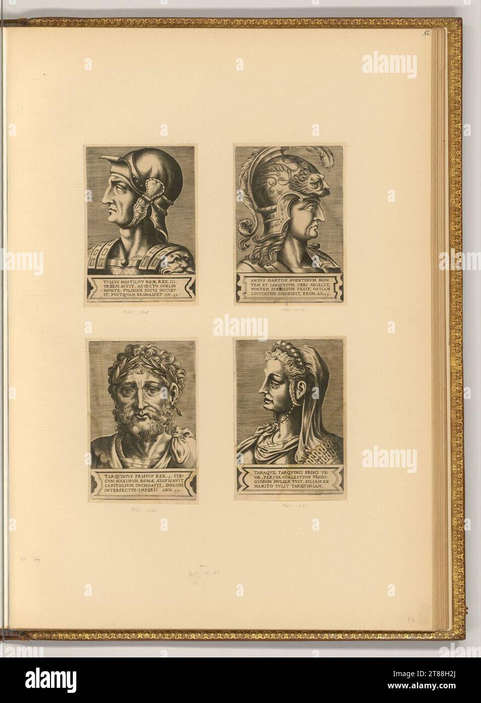 Frans Huys vier Porträts römischer Kaiser. Kupferstich 1522-1562 , 1522/1562 Stockfoto