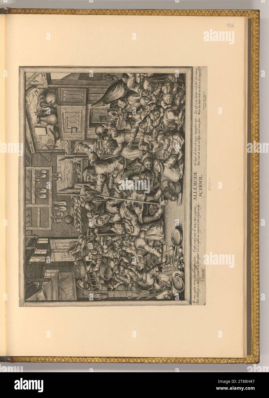 Pieter de Bailliu (Gravierer), das Paar Schulmeister. Kupferstich 1613-1660 , 1613/1660 Stockfoto