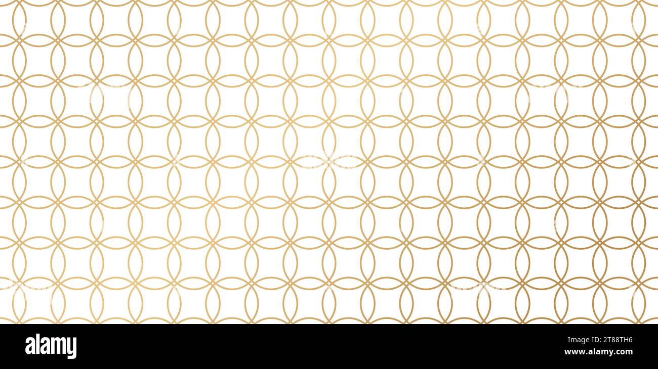 Nahtlose Muster mit gestreiften Linien und Kreisen in goldenen Farben mit isolierten Hintergründen für Briefpapier-Designs und Grafikelemente für Präsentationen Stock Vektor