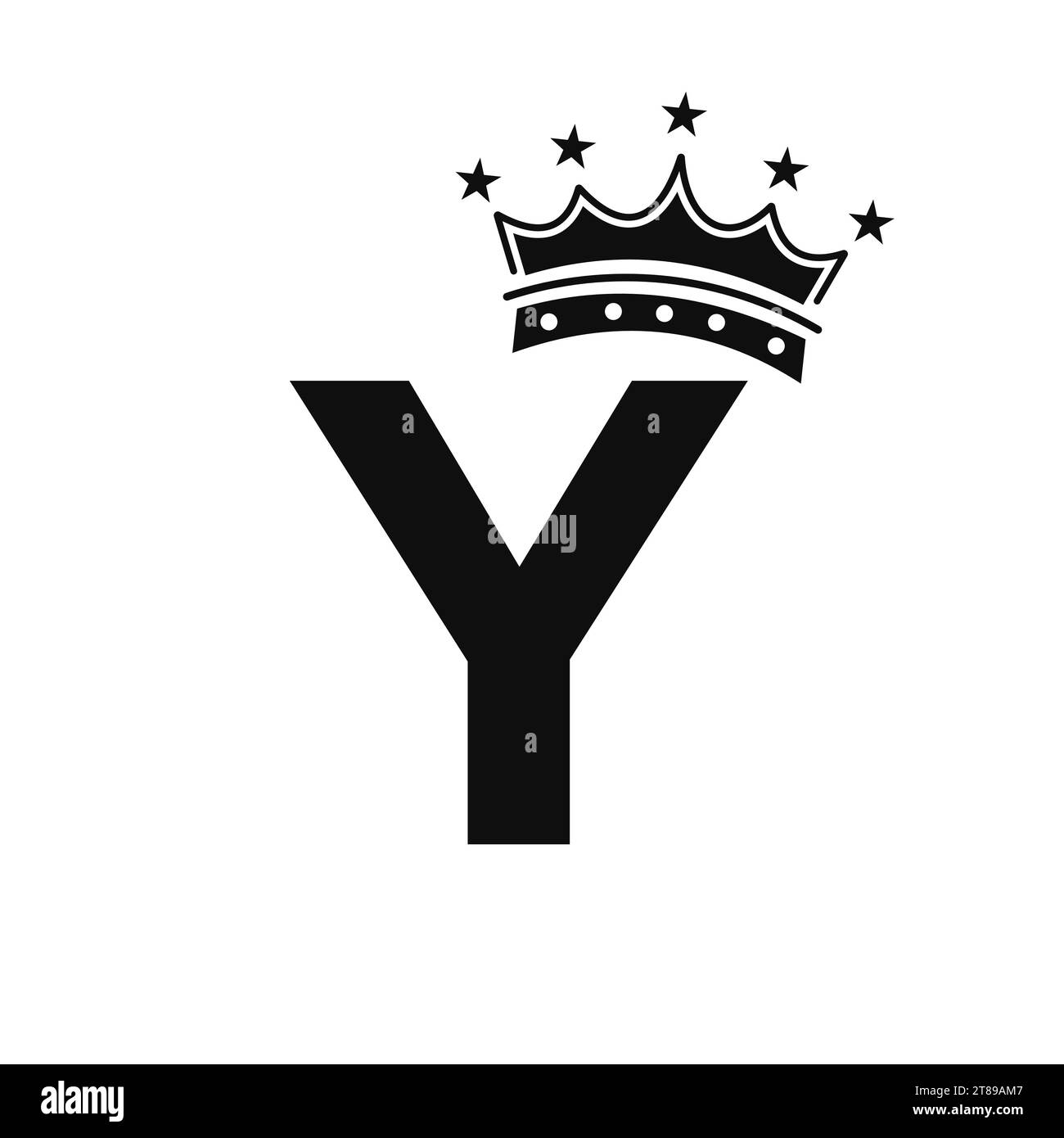 Kronenlogo auf Buchstabe Y mit Sternsymbol. Vektorvorlage Für Luxussymbole Stock Vektor
