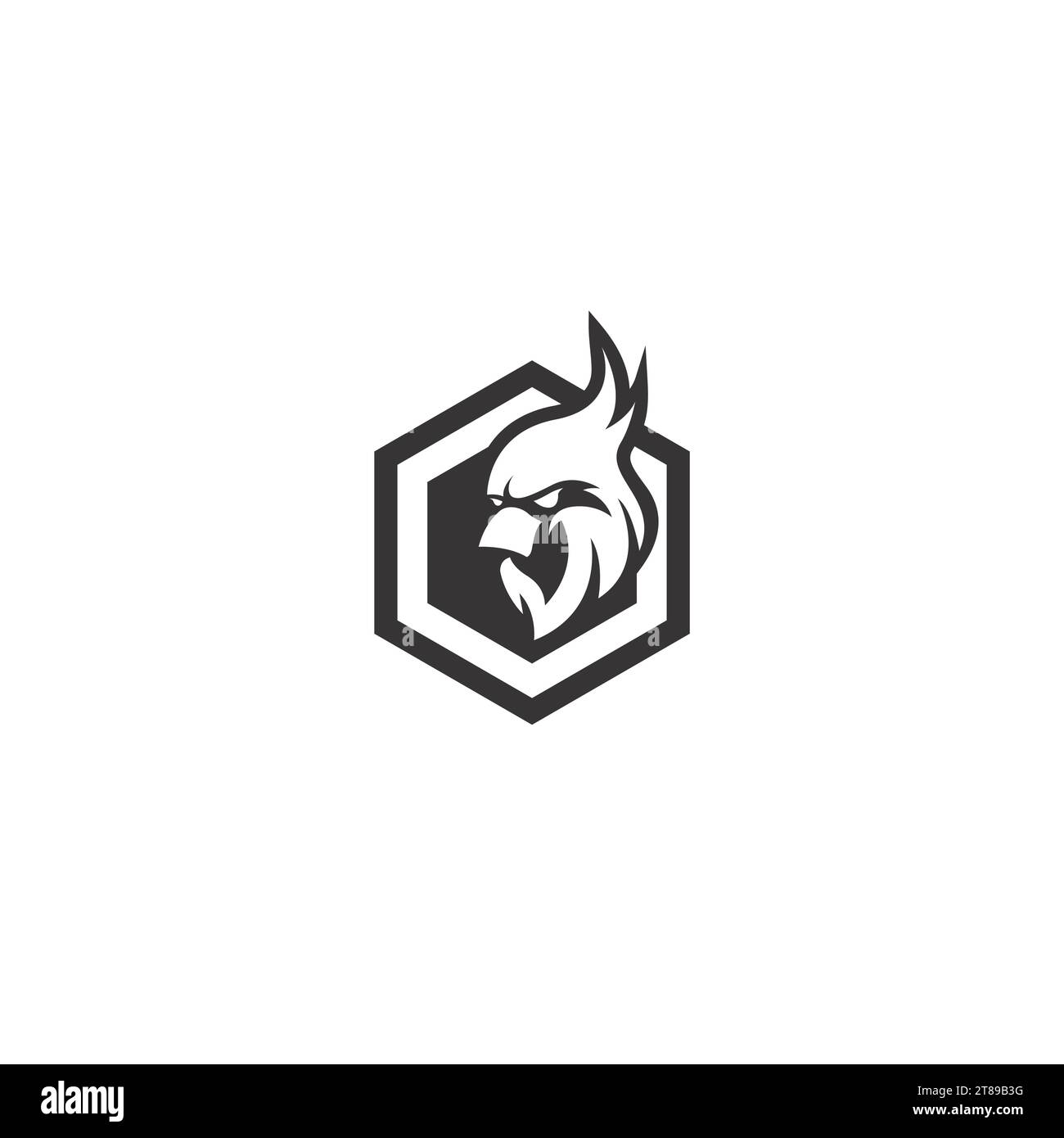 Einfaches Design mit sechseckigem Vogel-Logo Stock Vektor